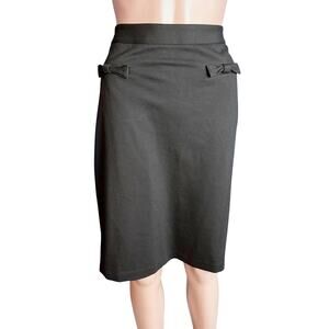 Talbots Navy Blue Pencil Skirt 10 New Without Tag Hip Bows Career Quiet Luxury